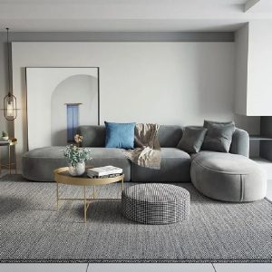 136-inch-L-Shaped-Sectional-Corner-Modern-Modular-Sofa-with-Pillows-in-Gray