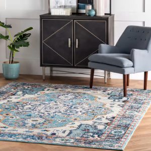 Blue-Mosaic-Medallion-Area-Rug