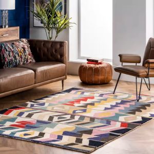 Multi-Wool-Geometric-Area-Rug